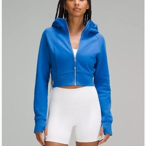Scuba Full Zip Cropped Hoodie - Lululemon Size 4 Blazer Blue Tone NWOT